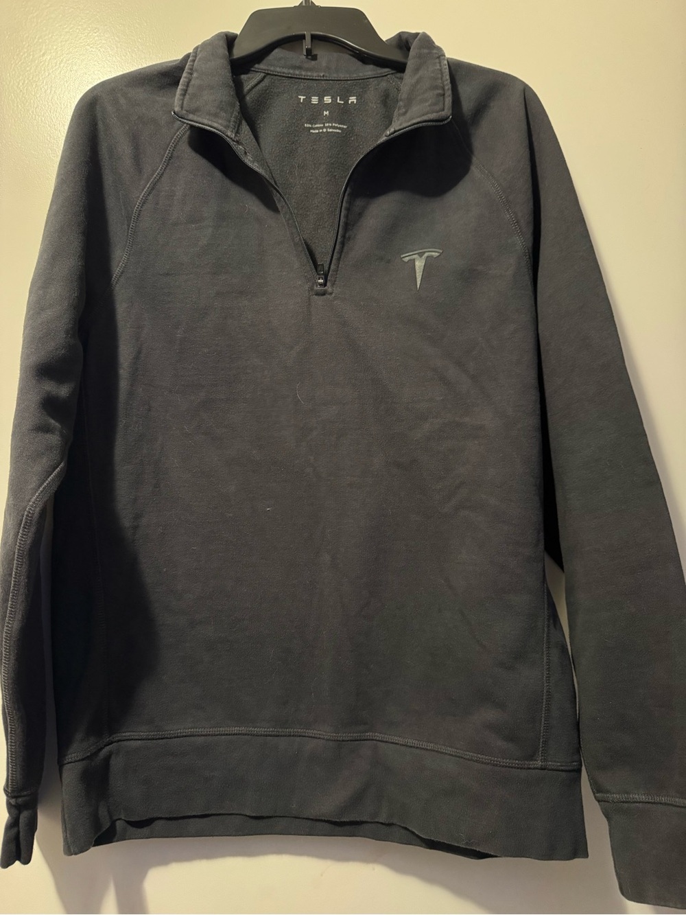 Tesla Black Logo Fleece Pullover